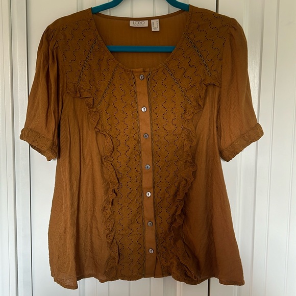 LOGO Lace Detail Blouse - Picture 1 of 5